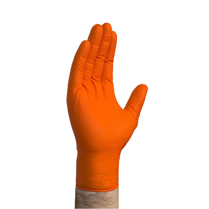 Nitrile Gloves Service Department Independent Automobile Dealers Association of California Medium Orange