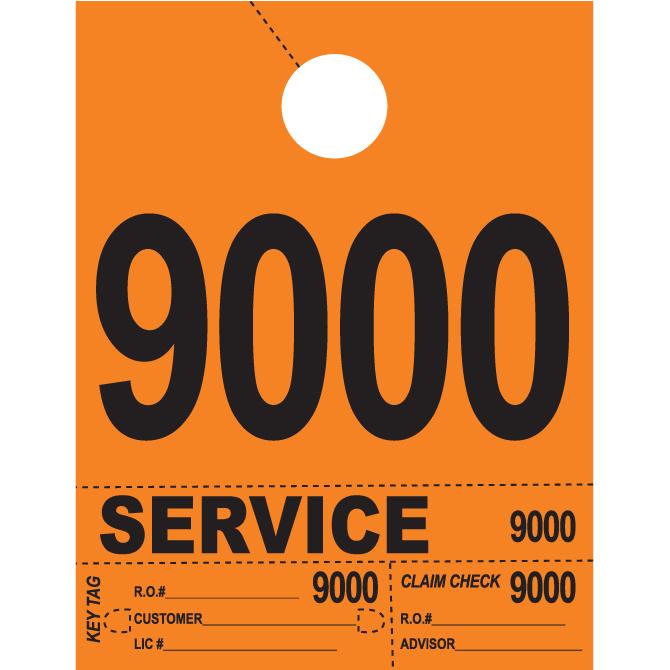 Heavy Brite™ 4 Part Service Dispatch Numbers Service Department Independent Automobile Dealers Association of California Orange (9000-9999)