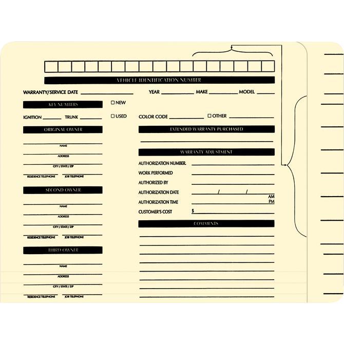 Printed File Right™ File Folders (100 Per Box) Service Department Independent Automobile Dealers Association of California
