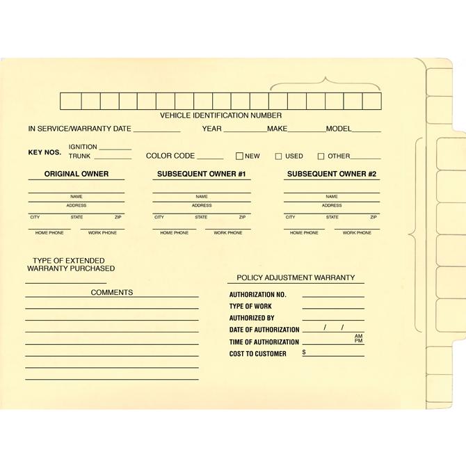 Imprinted File Right™ Extended Tab File Folders Service Department Independent Automobile Dealers Association of California
