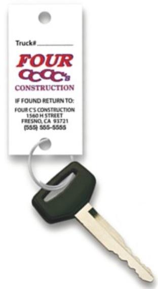 Custom Versa-Tag® Key Tags Sales Department Independent Automobile Dealers Association of California