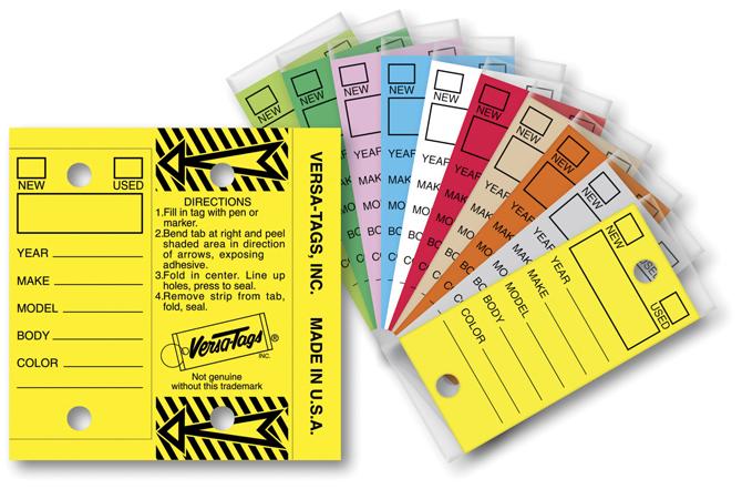Genuine Versa-Tag® Key Tags Sales Department Independent Automobile Dealers Association of California