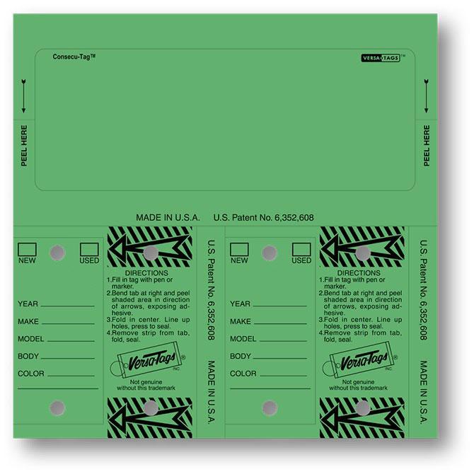 Consecu-Tags® Sales Department Independent Automobile Dealers Association of California Consecu-Tags Green