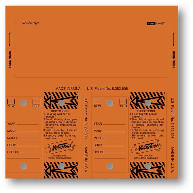 Consecu-Tags® Sales Department Independent Automobile Dealers Association of California Consecu-Tags Orange