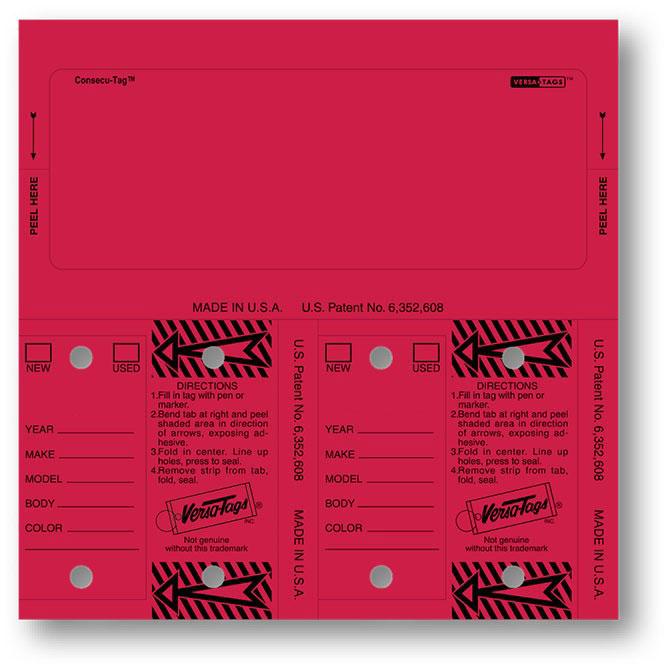 Consecu-Tags® Sales Department Independent Automobile Dealers Association of California Consecu-Tags Red