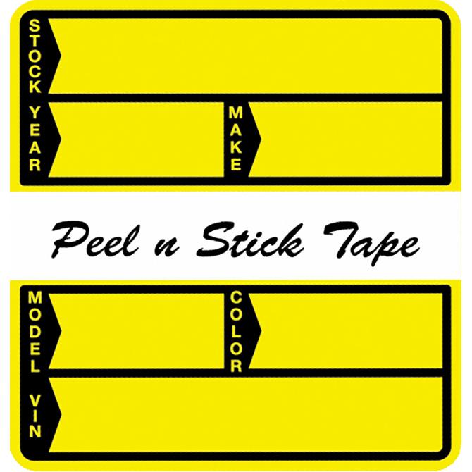 Poly Key Tags and Poly Stock Stickers Sales Department Independent Automobile Dealers Association of California Yellow Poly Stock Sticker