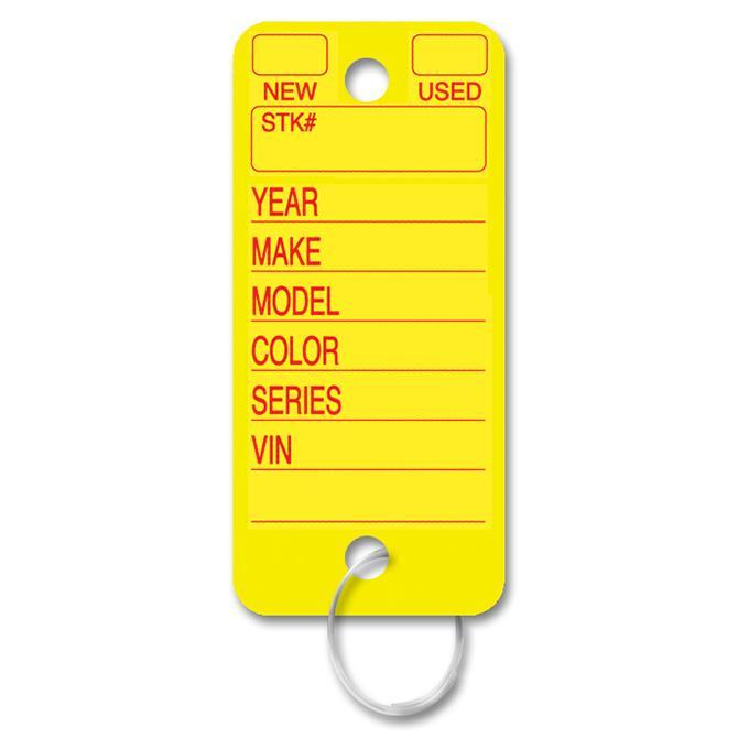 Poly Key Tags Sales Department Independent Automobile Dealers Association of California Yellow Poly Tag Key Tag