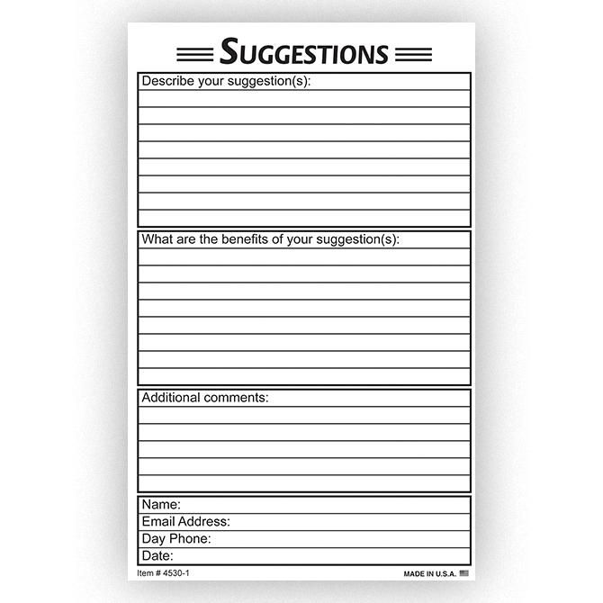 Suggestion Card Office Forms Independent Automobile Dealers Association of California
