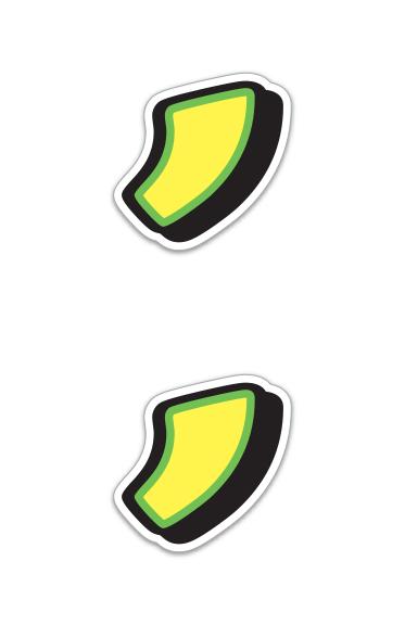 Giant Magnetic Slogans, Comma & Period Sales Department Independent Automobile Dealers Association of California Comma Yellow with Green Border