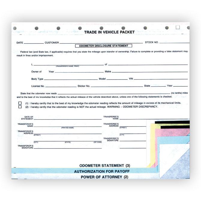 "Trade In Vehicle" Combination Form Sales Department Independent Automobile Dealers Association of California