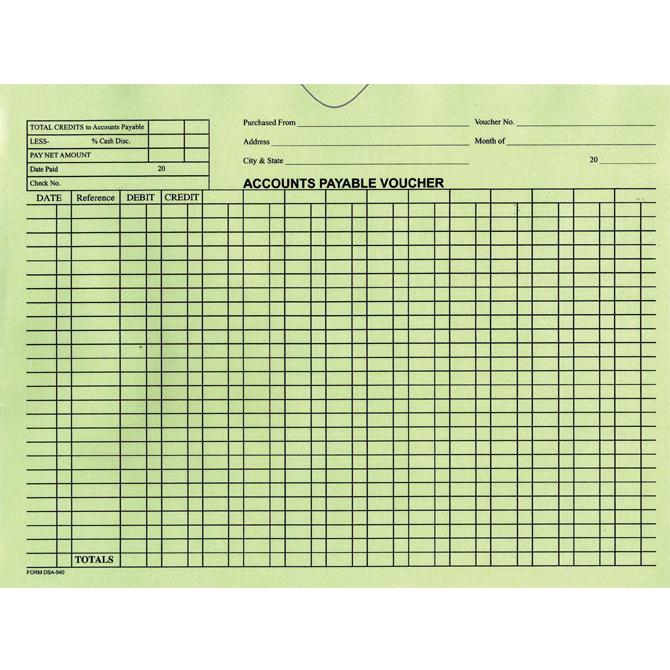 Accounts Payable Voucher Envelopes - General Accounting Style Office Forms Independent Automobile Dealers Association of California Green 500 Per Box