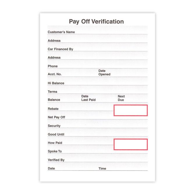 Pay Off Verification Office Forms Independent Automobile Dealers Association of California