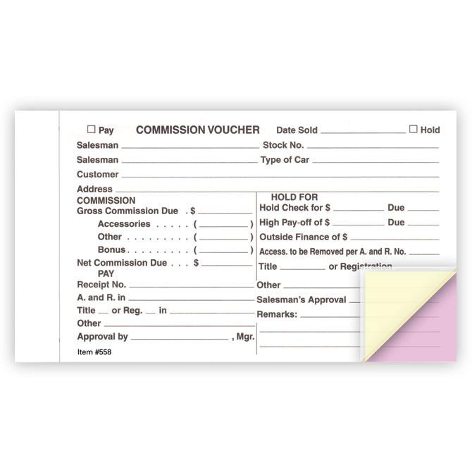 Commission Voucher Gross/Net Sales Department Independent Automobile Dealers Association of California