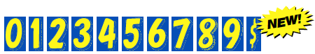 7 1/2" Number Window Stickers Sales Department Independent Automobile Dealers Association of California Yellow and Blue 0