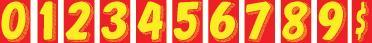 7 1/2" Number Window Stickers Sales Department Independent Automobile Dealers Association of California Yellow and Red 0