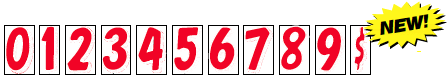 7 1/2" Number Window Stickers Sales Department Independent Automobile Dealers Association of California Red and White 0