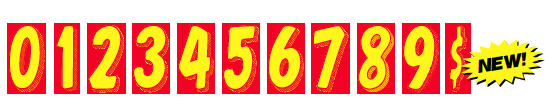 11 1/2" Number Window Stickers Sales Department Independent Automobile Dealers Association of California Yellow and Red 0