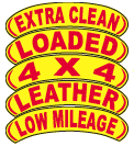 Arched Slogan Window Stickers Sales Department Independent Automobile Dealers Association of California Red on Yellow Extra Clean