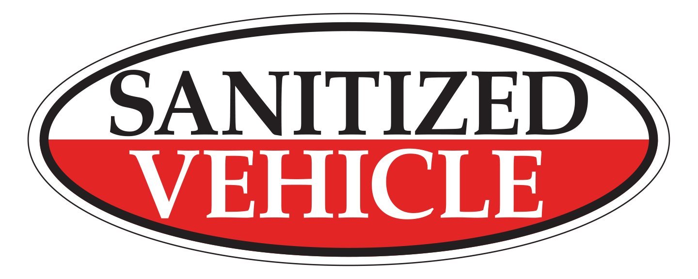 "Sanitized Vehicle" Window Sticker Sales Department Independent Automobile Dealers Association of California Red