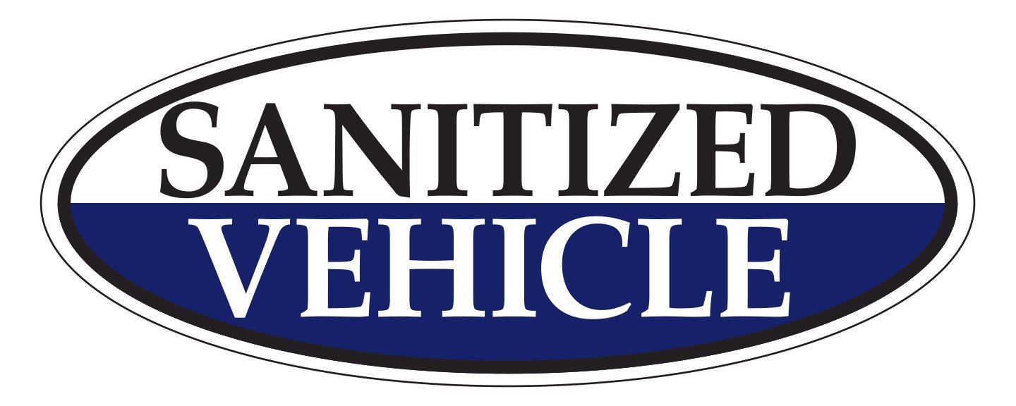 "Sanitized Vehicle" Window Sticker Sales Department Independent Automobile Dealers Association of California Blue