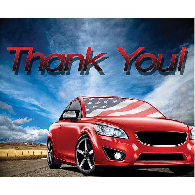 Greeting Cards Sales Department Independent Automobile Dealers Association of California Patriotic Car