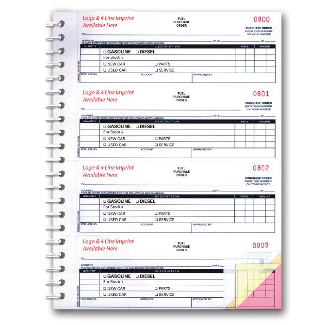 Imprinted Fuel Purchase Order Books Sales Department Independent Automobile Dealers Association of California
