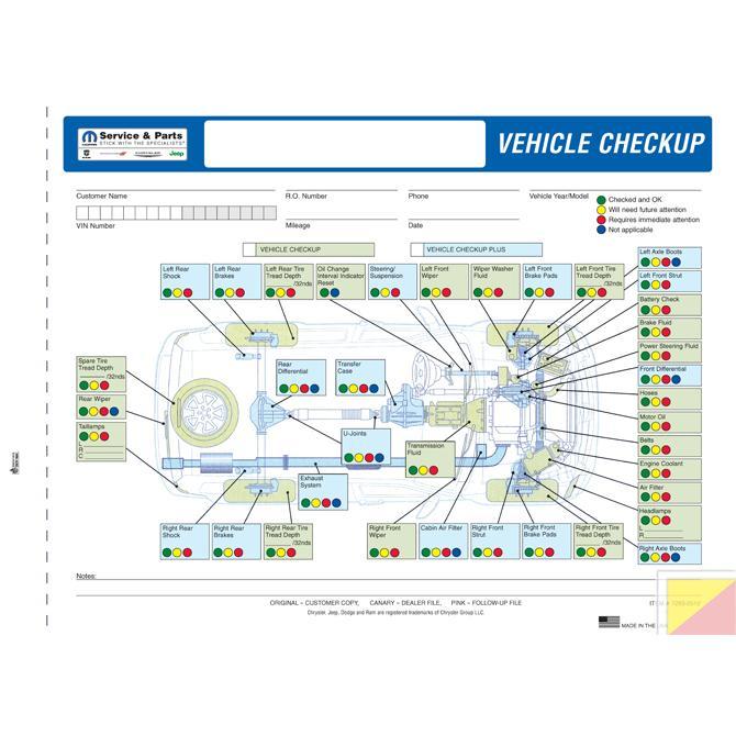 Multi-Point Inspection Forms - Chrysler Service Department Independent Automobile Dealers Association of California