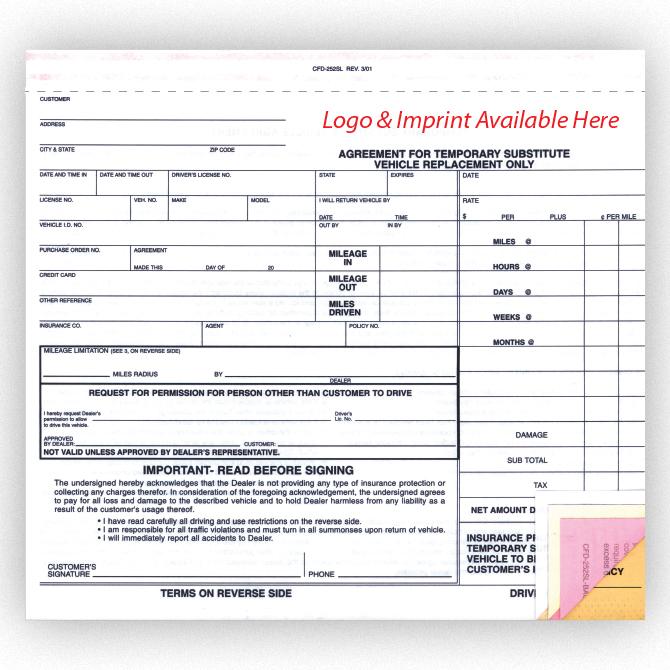 Imprinted Substitute Vehicle Agreement Service Department Independent Automobile Dealers Association of California