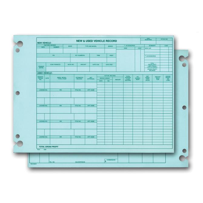 Vehicle Inventory Records Office Forms Independent Automobile Dealers Association of California (Form #1204)