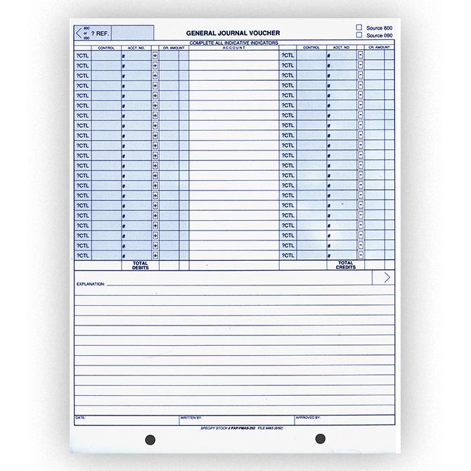 General Journal Vouchers Office Forms Independent Automobile Dealers Association of California (Form # FMAS-252)