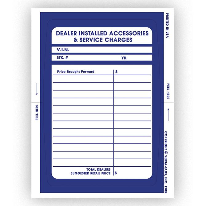 Dealer Add On Sticker Sales Department Independent Automobile Dealers Association of California Printed