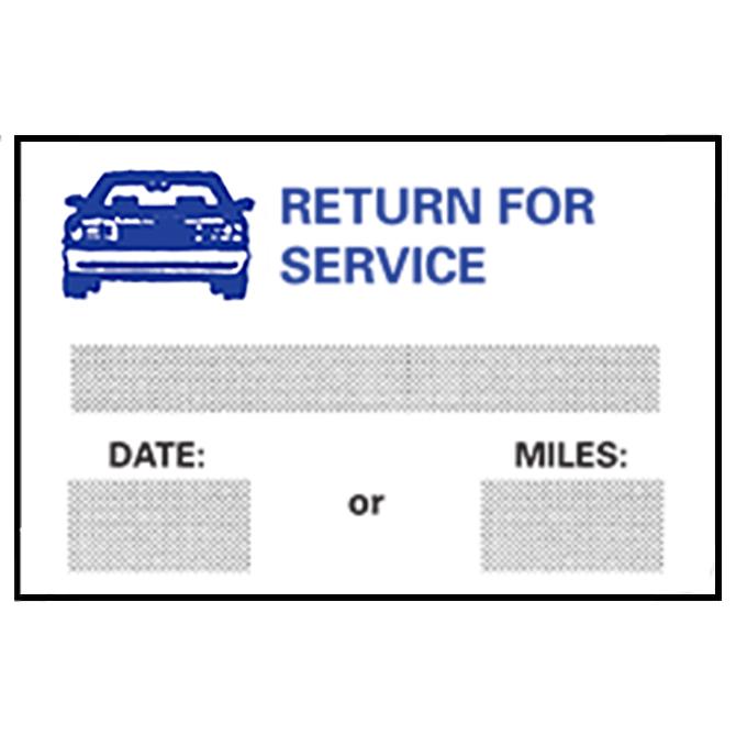 Stock Static Cling Reminders Service Department Independent Automobile Dealers Association of California Return for Service