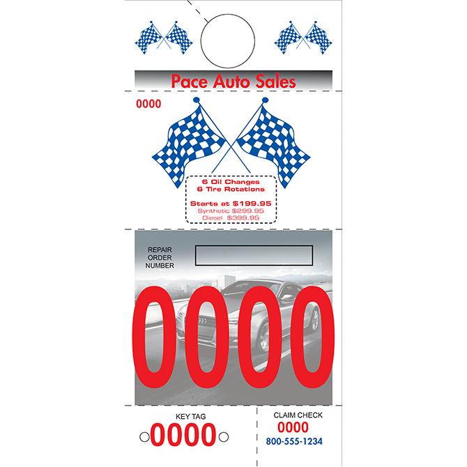 Custom Adver Tag™ 5 Part Dispatch Numbers Service Department Independent Automobile Dealers Association of California