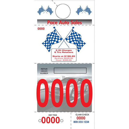 Custom Adver Tag™ 5 Part Dispatch Numbers Service Department Independent Automobile Dealers Association of California