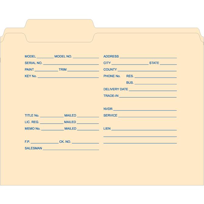 Imprinted 3 Tab File Folders Office Forms Independent Automobile Dealers Association of California