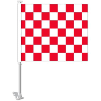 Clip-On Window Flags (Standard Flags) Sales Department Independent Automobile Dealers Association of California Checkered - Red