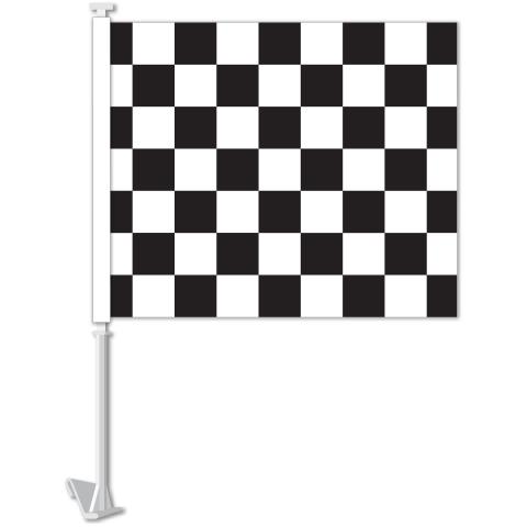 Clip-On Window Flags (Standard Flags) Sales Department Independent Automobile Dealers Association of California Checkered - Black