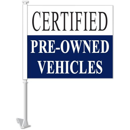 Clip-On Window Flags (Standard Flags) Sales Department Independent Automobile Dealers Association of California Certified Pre-Owned Vehicles - Blue