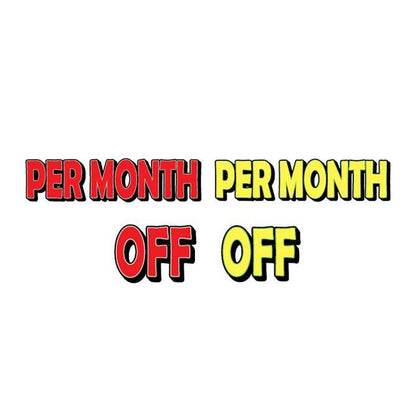 Giant Magnetic Slogans, Comma & Period Sales Department Independent Automobile Dealers Association of California Per Month Red with Gray Border 