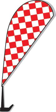 Clip-On Paddle Flags Sales Department Independent Automobile Dealers Association of California Checkered - Red