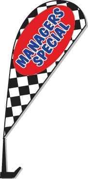 Clip-On Paddle Flags Sales Department Independent Automobile Dealers Association of California Checkered - Managers Special