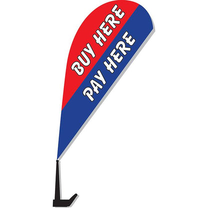 Clip-On Paddle Flags Sales Department Independent Automobile Dealers Association of California Buy Here Pay Here - Red and Blue