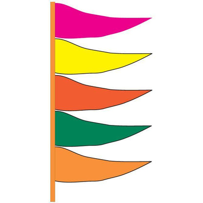 Antenna Flags - Plasticloth Triangle Flags Sales Department Independent Automobile Dealers Association of California Plasticloth - Fluorescent Multi-Color