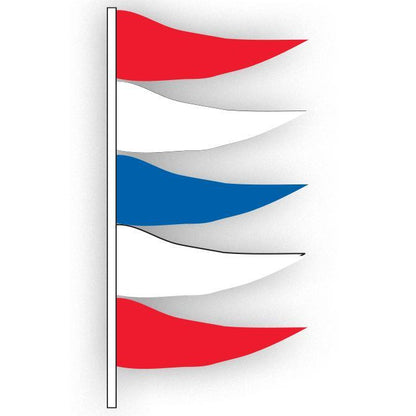 Antenna Flags - Plasticloth Triangle Flags Sales Department Independent Automobile Dealers Association of California Plasticloth - Red/White/Blue