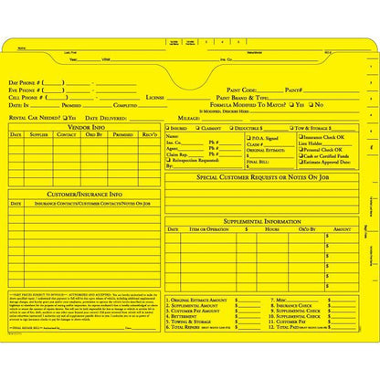 Ultra Heavy Duty Jackets - Pre-Printed (100 Per Box) Body Shop Independent Automobile Dealers Association of California Yellow