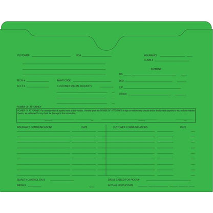 Custom Ultra Heavy Duty Deal Envelopes (Deal Jackets) Sales Department Independent Automobile Dealers Association of California Green