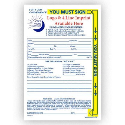 Imprinted Night Drop Envelopes Service Department Independent Automobile Dealers Association of California Yellow Highlight