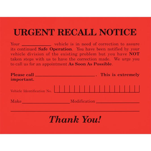 Urgent Recall Notice Service Department Independent Automobile Dealers Association of California