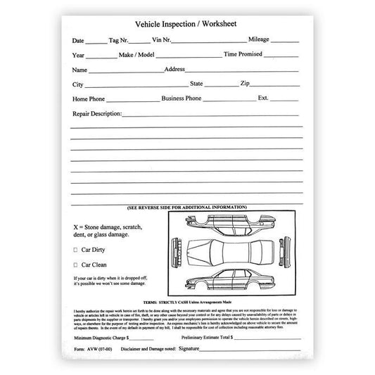 Vehicle Inspection Worksheet Service Department Independent Automobile Dealers Association of California