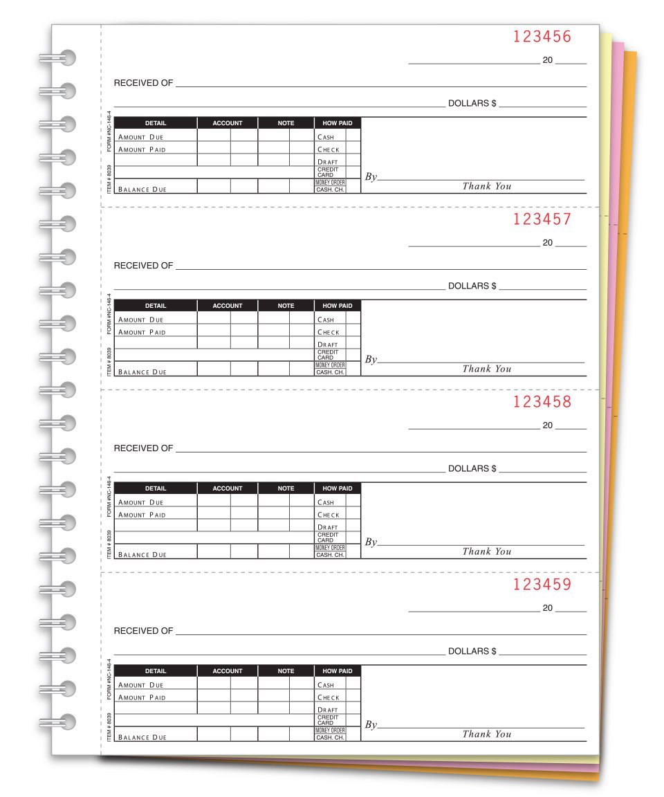 Cash Receipt Books (Form NC-146-4) Office Forms Independent Automobile Dealers Association of California